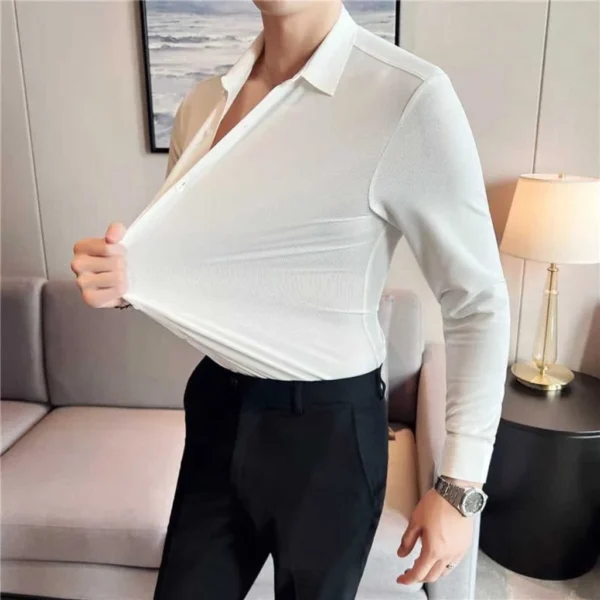 Long Sleeve Formal White Cotton Shirt - M-165cm