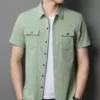 Short Sleeve Linen Shirt - L-170cm