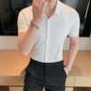 Short Sleeve Plain White Shirt - S-160cm