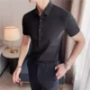 Short Sleeve Plain Black Shirt - XS-155cm