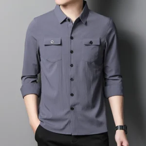 Long Sleeve Linen Shirt - XS-155cm