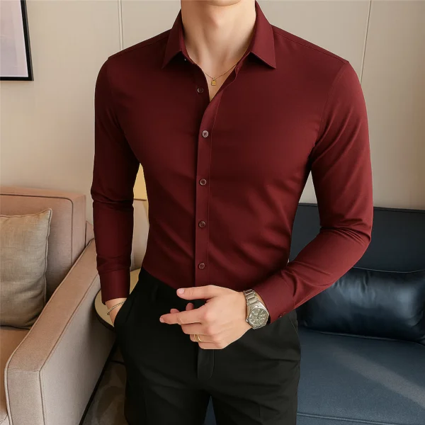 Long Sleeve Maroon Shirt - XL-175cm