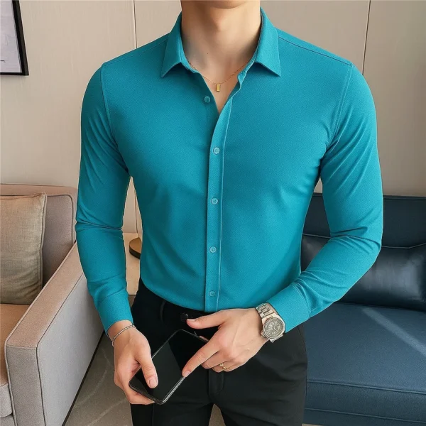 Long Sleeve Plain Shirt - XL-175cm