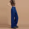 Wide Leg Denim Pants - XL-175cm