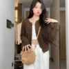 Knit Cardigan Sweater - M-165cm