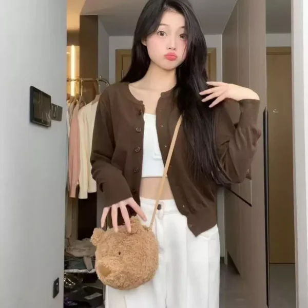 Knit Cardigan Sweater - M-165cm