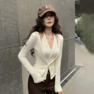 Halter Neck Cardigan Set - XS-155cm