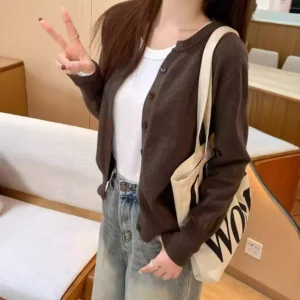 Knit Cardigan Sweater - M-165cm