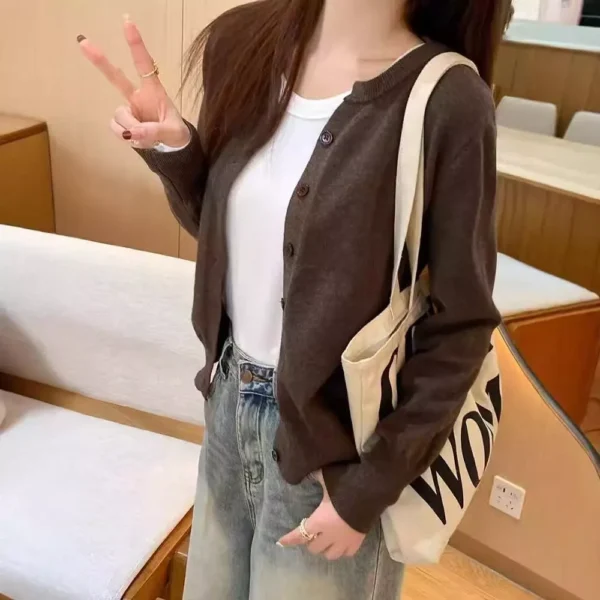 Knit Cardigan Sweater - M-165cm