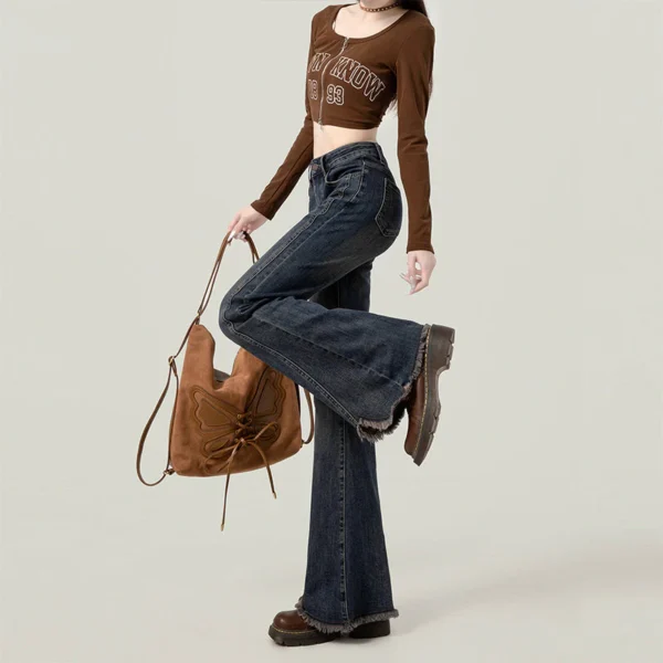 Retro Flared Denim Jeans - S-160cm