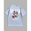 Haze Blue Oversize Short Sleeve T-Shirt - XL-175cm