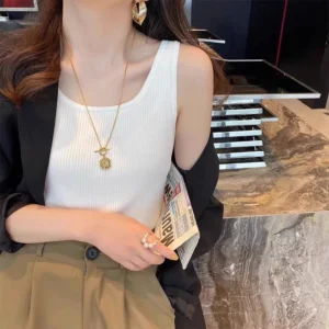 Knitted Strapless Vest - M-165cm