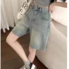 Vintage High Waist Denim Shorts - S-160cm