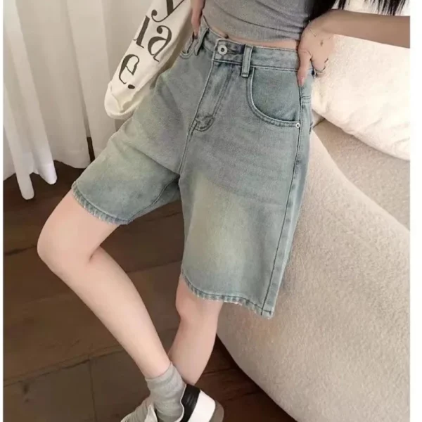 Vintage High Waist Denim Shorts - S-160cm