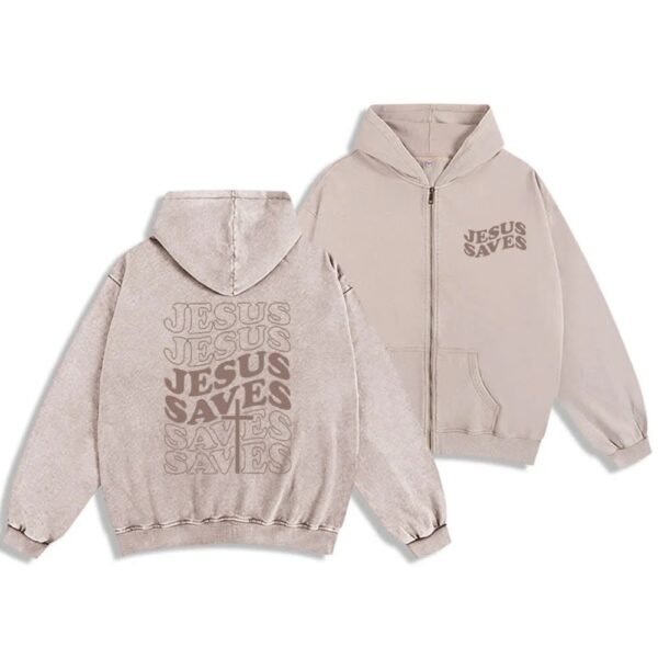 UNISEX “Jesus Saves” Zip-Up Hoodie