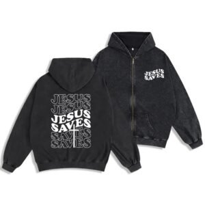 UNISEX “Jesus Saves” Zip-Up Hoodie