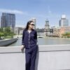 Women’s Navy Blue Pajama Set