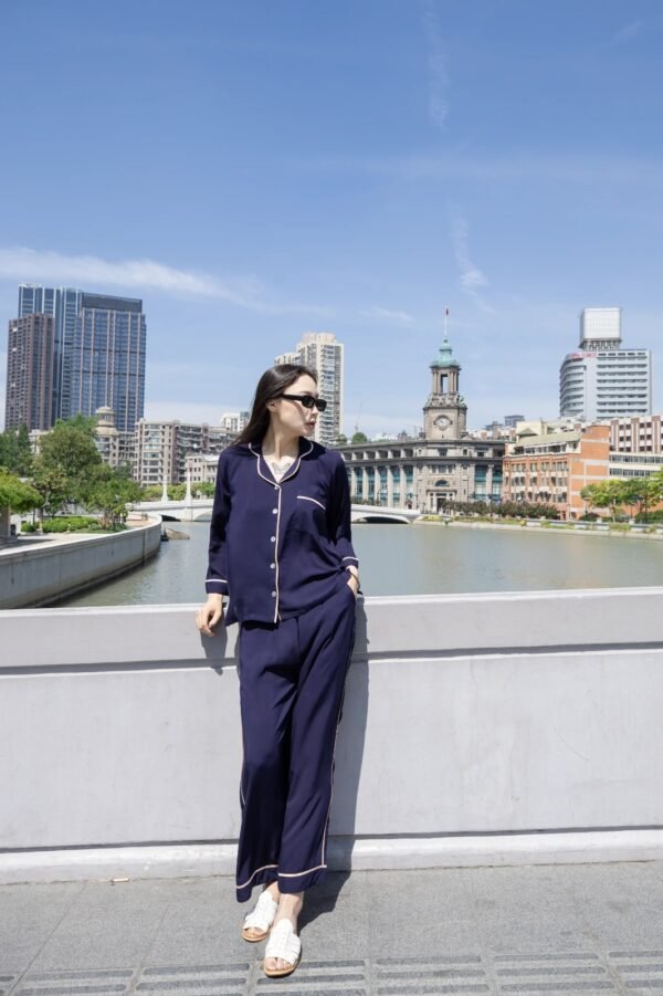 Women’s Navy Blue Pajama Set