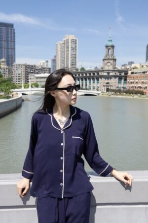 Women’s Navy Blue Pajama Set